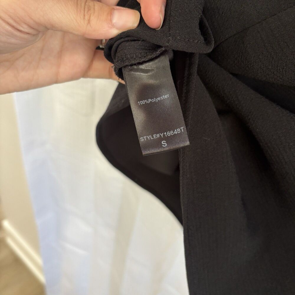 Pomander Place Dress Size Small Black Tuckernuck Ruffle Collar Bow Mini Cocktail - Picture 5 of 10
